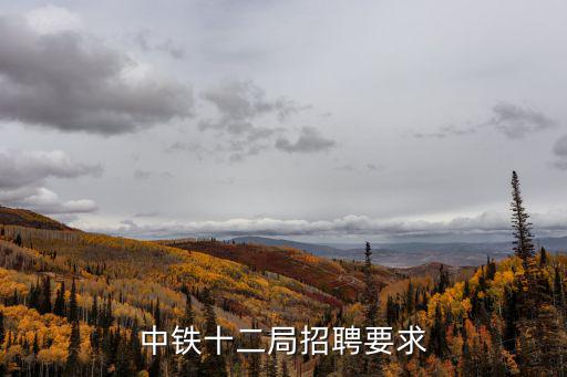 中鐵十二局招聘要求