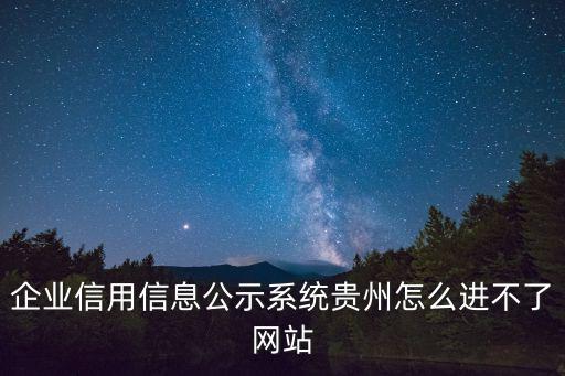 企業信用信息公示系統貴州怎么進不了網站