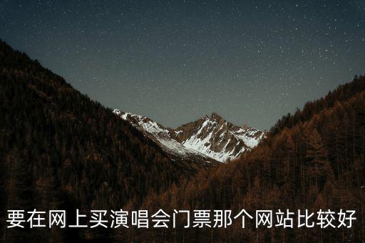 要在網上買演唱會門票那個網站比較好