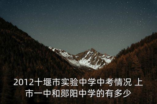 2012十堰市實驗中學中考情況 上市一中和鄖陽中學的有多少