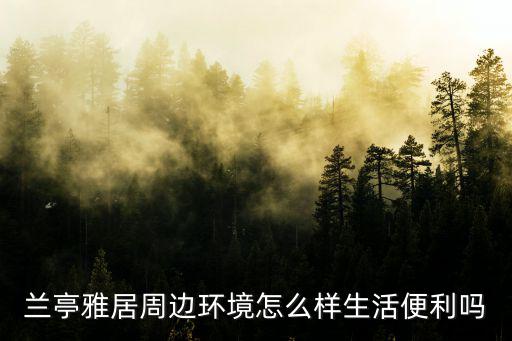蘭亭雅居周邊環(huán)境怎么樣生活便利嗎