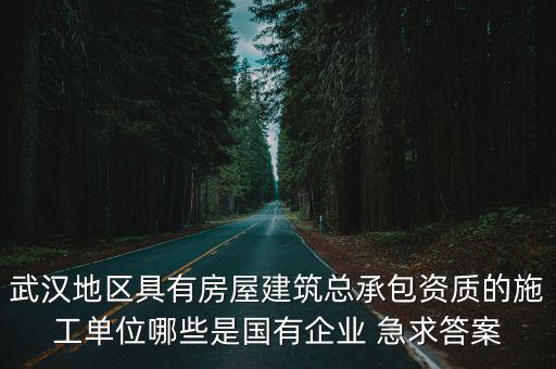 武漢地區(qū)具有房屋建筑總承包資質(zhì)的施工單位哪些是國(guó)有企業(yè) 急求答案