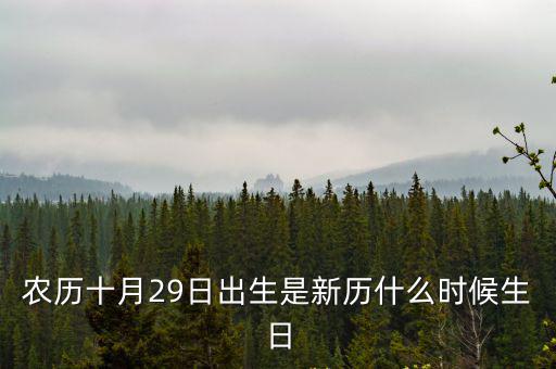 農歷十月29日出生是新歷什么時候生日
