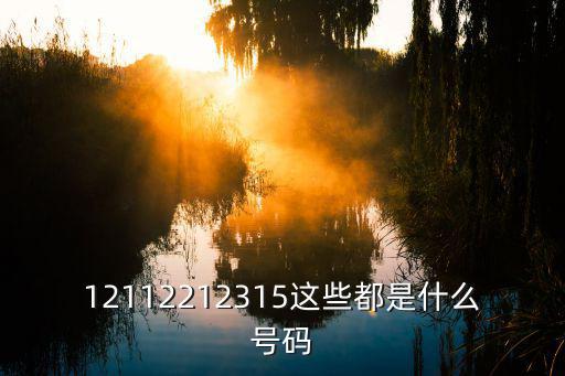 12112212315這些都是什么號碼