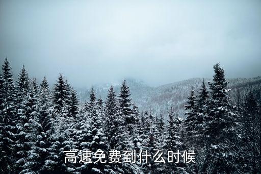 高速免費到什么時候