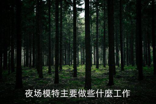 夜場模特主要做些什麼工作
