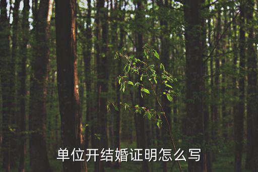 單位開結婚證明怎么寫