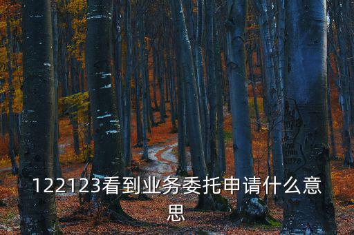 122123看到業務委托申請什么意思