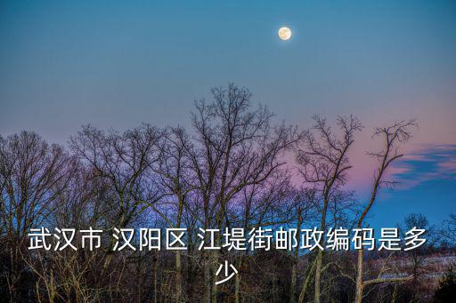 武漢市 漢陽區 江堤街郵政編碼是多少