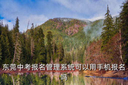 東莞中考報名管理系統可以用手機報名嗎