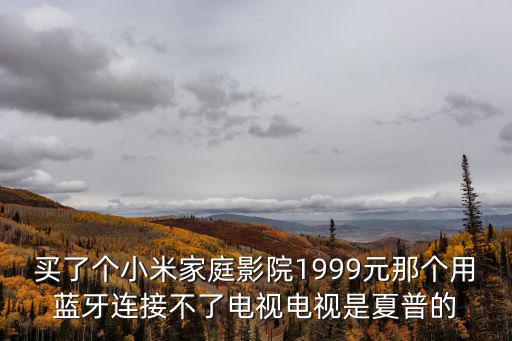 買了個小米家庭影院1999元那個用藍牙連接不了電視電視是夏普的