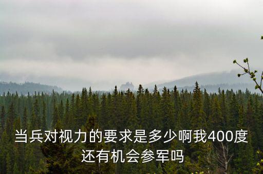 當兵對視力的要求是多少啊我400度 還有機會參軍嗎