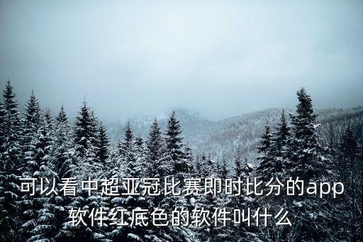 可以看中超亞冠比賽即時比分的app軟件紅底色的軟件叫什么