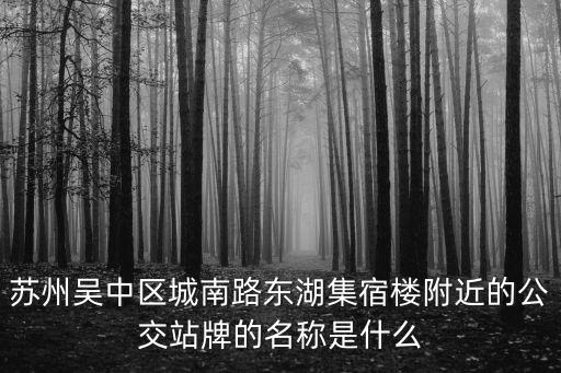 蘇州吳中區(qū)城南路東湖集宿樓附近的公交站牌的名稱是什么