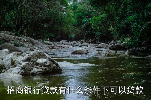 招商銀行貸款有什么條件下可以貸款