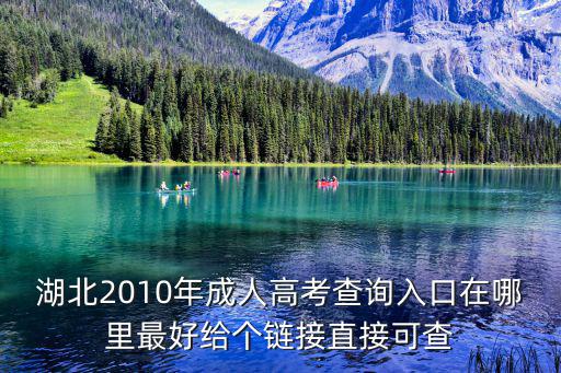 湖北2010年成人高考查詢入口在哪里最好給個鏈接直接可查