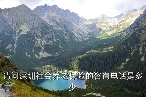 請(qǐng)問(wèn)深圳社會(huì)養(yǎng)老保險(xiǎn)的咨詢(xún)電話(huà)是多少