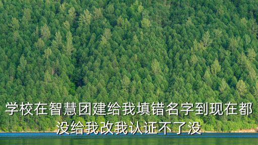 智慧i團(tuán)建，學(xué)校在智慧團(tuán)建給我填錯(cuò)名字到現(xiàn)在都沒(méi)給我改我認(rèn)證不了沒(méi)