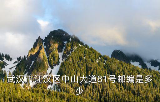 武漢市江漢區中山大道81號郵編是多少