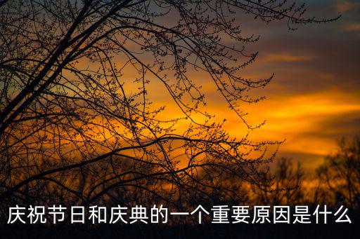 慶祝節日和慶典的一個重要原因是什么