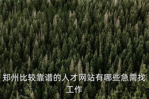 鄭州人才招聘網，鄭州的人才招聘網哪個比較好