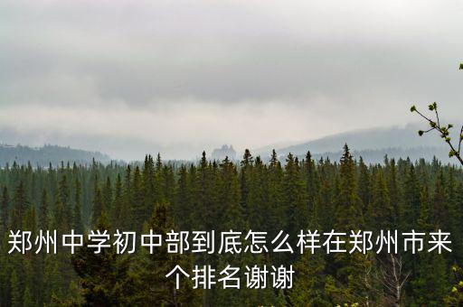 鄭州中學初中部到底怎么樣在鄭州市來個排名謝謝