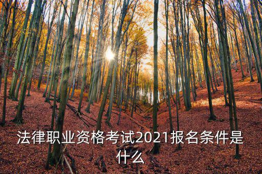 法律職業(yè)資格考試2021報(bào)名條件是什么