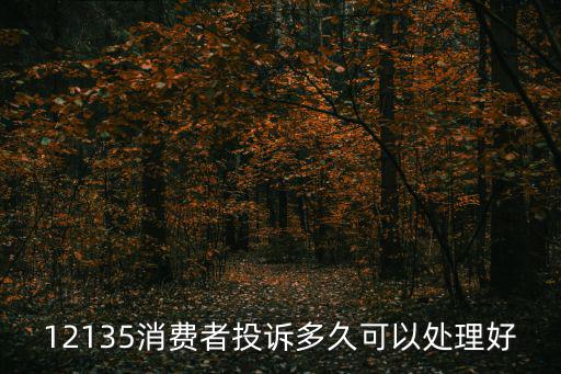 12135消費者投訴多久可以處理好