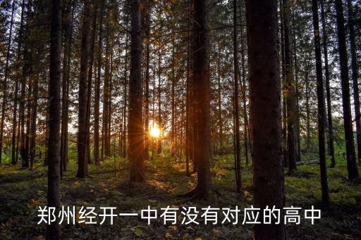 鄭州經開一中有沒有對應的高中