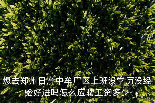 想去鄭州日產(chǎn)中牟廠區(qū)上班沒學歷沒經(jīng)驗好進嗎怎么應聘工資多少