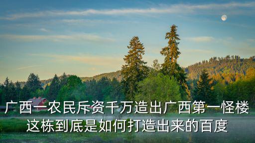 怪樓，廣西一農(nóng)民斥資1500萬(wàn)建了棟怪樓這樓有啥特色