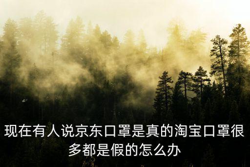 現在有人說京東口罩是真的淘寶口罩很多都是假的怎么辦