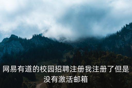 網易有道的校園招聘注冊我注冊了但是沒有激活郵箱