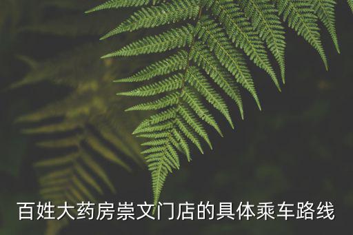 百姓大藥房，百姓大藥房崇文門店的具體乘車路線