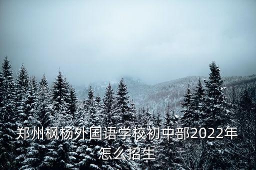 鄭州外國語學校官網，鄭州楓楊外國語學校初中部2022年怎么招生