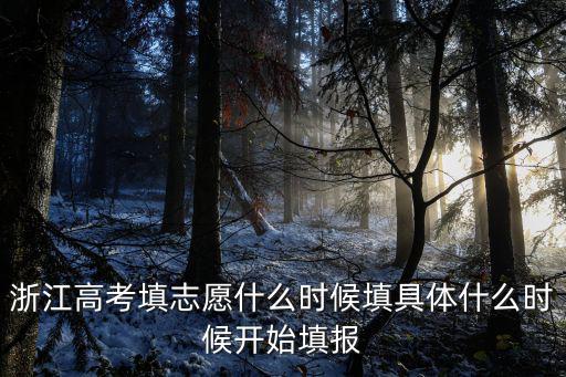 浙江高考填志愿什么時(shí)候填具體什么時(shí)候開始填報(bào)