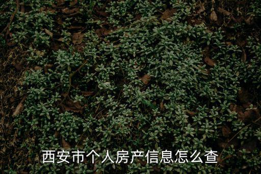 西安市個人房產信息怎么查