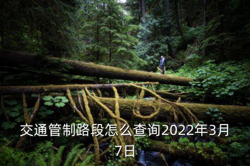 交通管制路段怎么查詢2022年3月7日
