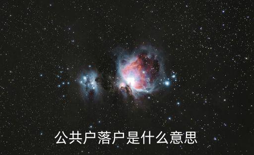 公共戶，公共戶落戶是什么意思