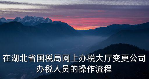在湖北省國稅局網上辦稅大廳變更公司辦稅人員的操作流程