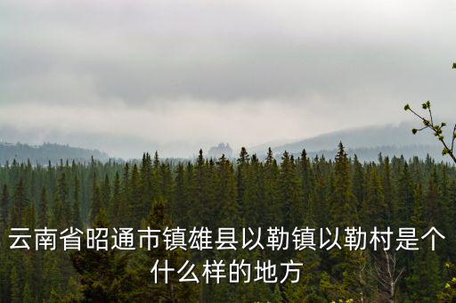以勒，云南省昭通市鎮雄縣以勒鎮以勒村是個什么樣的地方