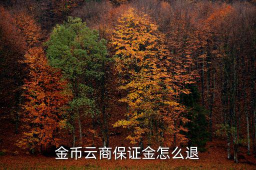 金幣云商保證金怎么退