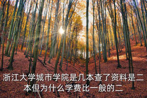 浙江大學城市學院是幾本查了資料是二本但為什么學費比一般的二