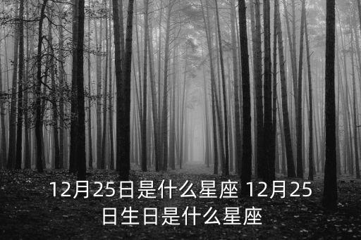 12月25日是什么星座 12月25日生日是什么星座