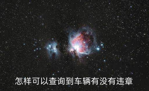 怎樣可以查詢到車輛有沒有違章