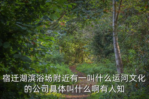 宿遷湖濱浴場附近有一叫什么運河文化的公司具體叫什么啊有人知