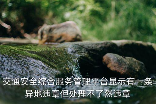 交通綜合服務(wù)平臺，交通安全綜合服務(wù)管理平臺顯示有一條異地違章但處理不了然違章