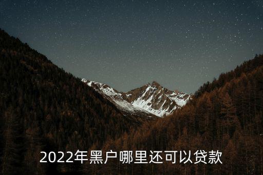 還貸款，2022年黑戶哪里還可以貸款