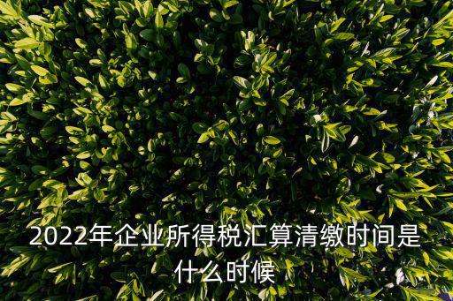 2022年企業所得稅匯算清繳時間是什么時候