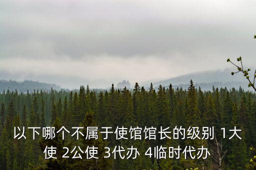 以下哪個(gè)不屬于使館館長(zhǎng)的級(jí)別 1大使 2公使 3代辦 4臨時(shí)代辦